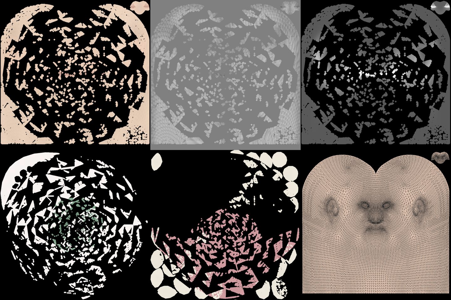 GNM head pipeline: texture kit · bake sheets